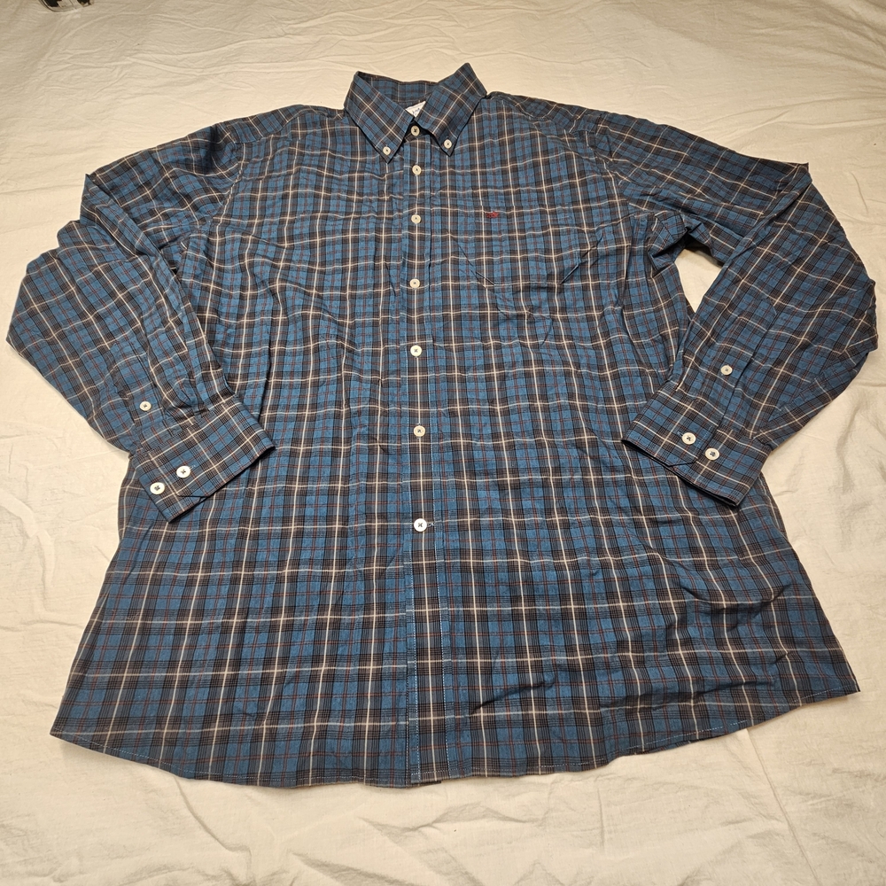Southern Tide Casual Blue and Red Button Down Shirt